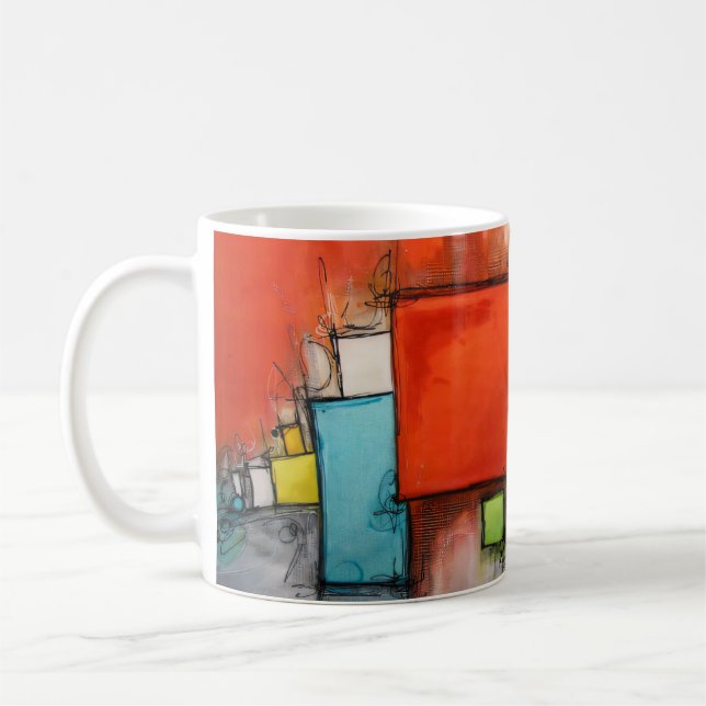Mug Blocs Géométriques Audacieux (Gauche)
