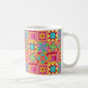 Mug Blocs multicolores d'édredon de patchwork coloré