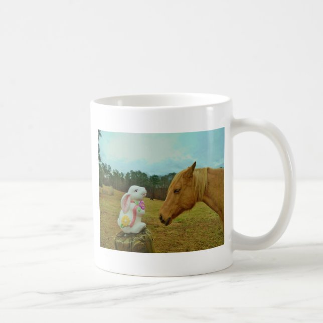 Mug Blond Jaune cheval & Bunny de Pâques (Droite)