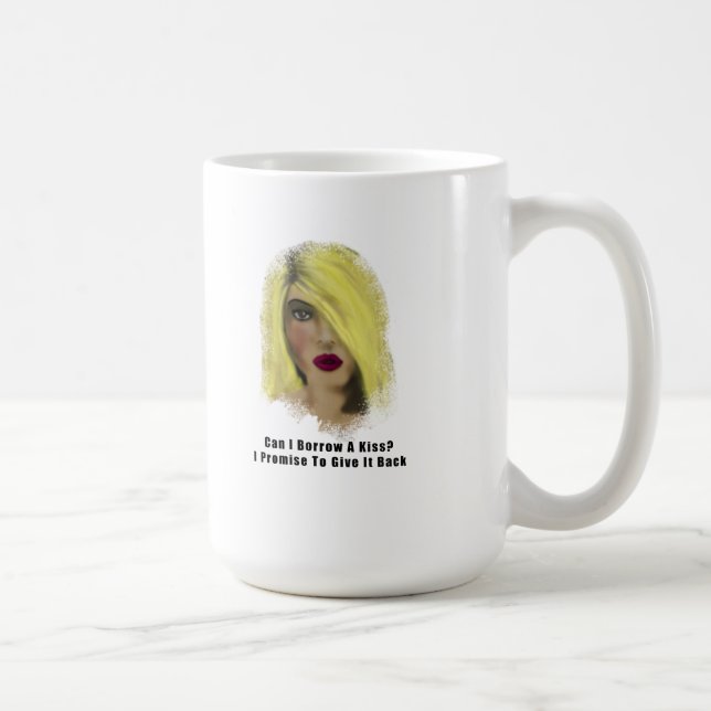 Mug Blonde Bombshell Femme Emprunter Un Baiser (Droite)