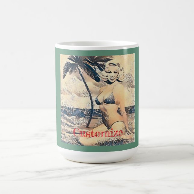 Mug Blonde Kneeling Modèle de bikini Thunder_Cove (Centre)
