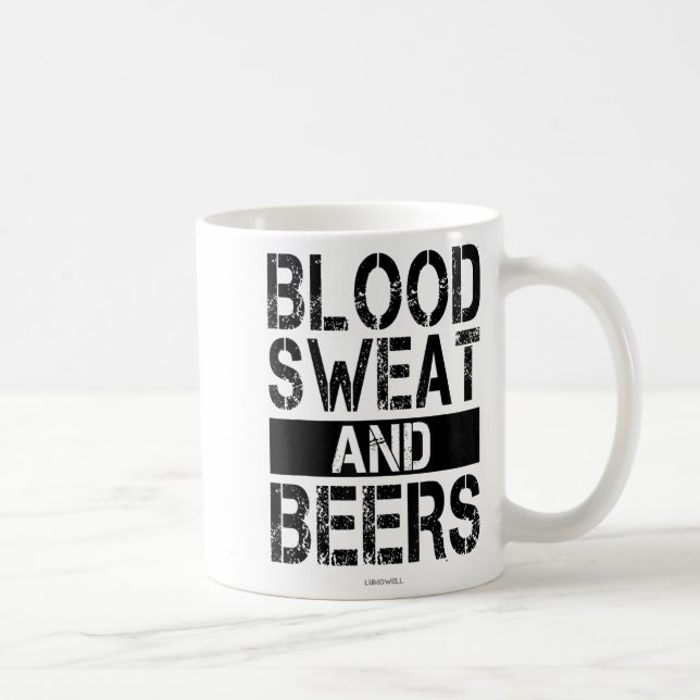Mug Blood Sweat And Beers - Fitness Gym Motivational S (Droite)