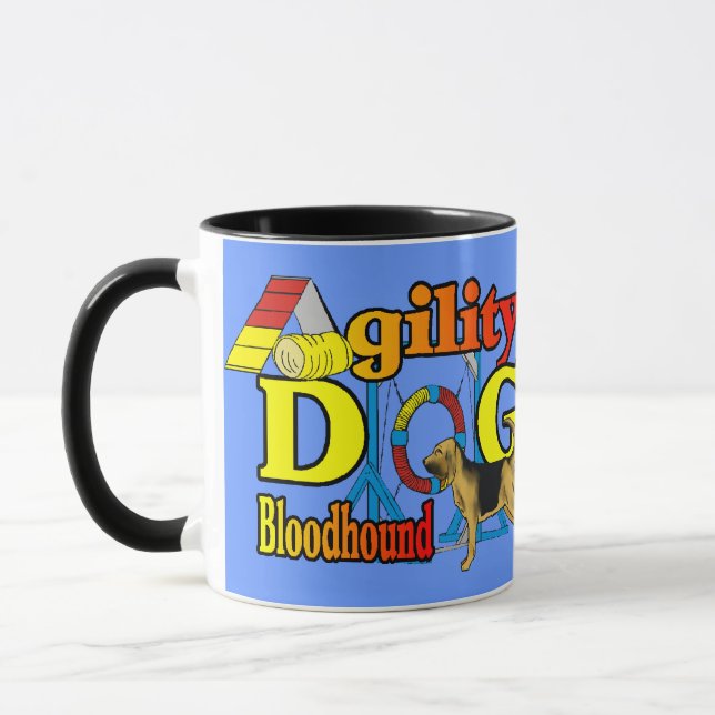 Mug Bloodhound Agility Cadeaux (Gauche)