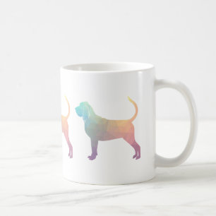 Mug Bloodhound Coloré Geo Motif Silhouette Pastel
