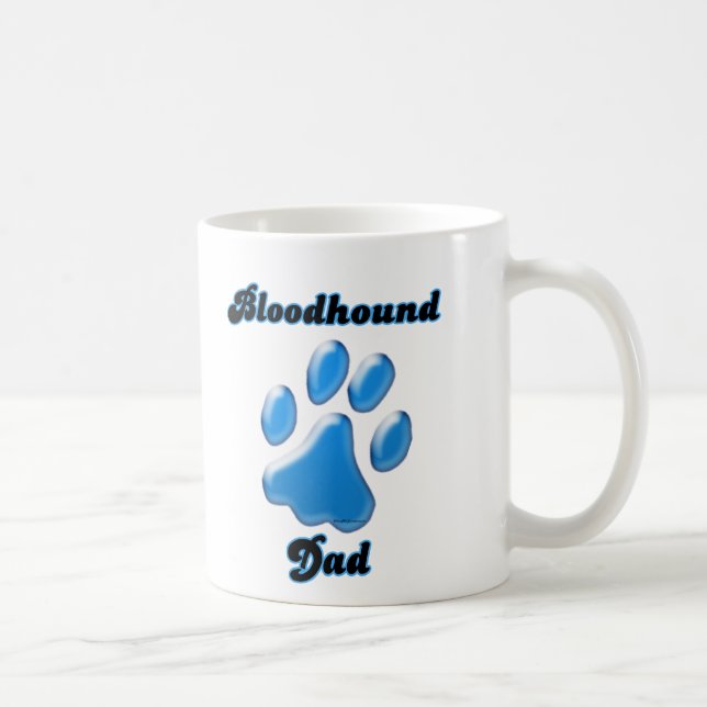 Mug Bloodhound Papa Pawprint bleu (Droite)