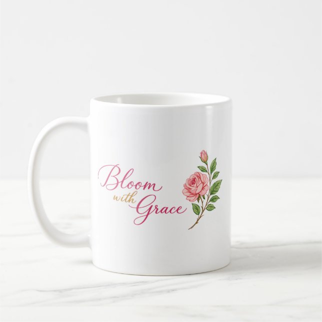 Mug Bloom with Grace cup with a rose" 🌸 (Gauche)