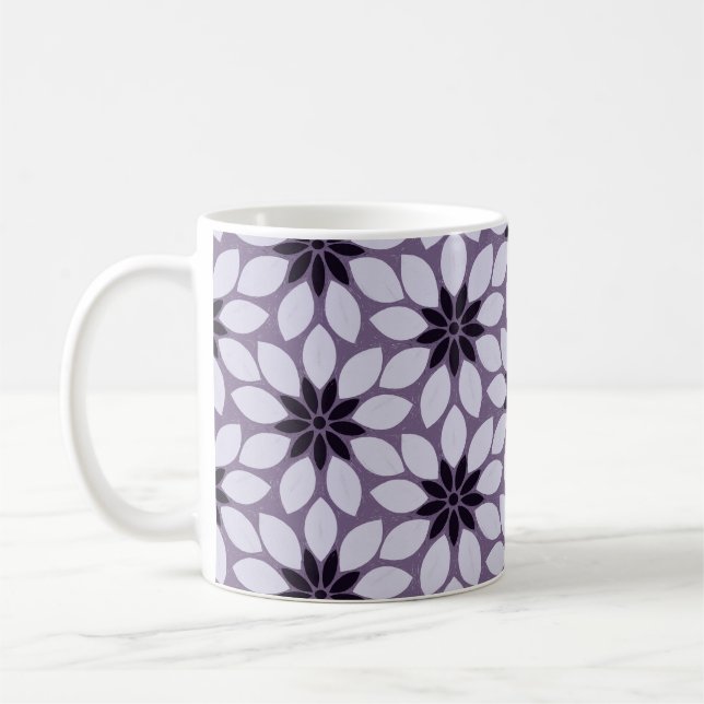 Mug Bloquer l'impression Fleurs carrelées violet (Gauche)