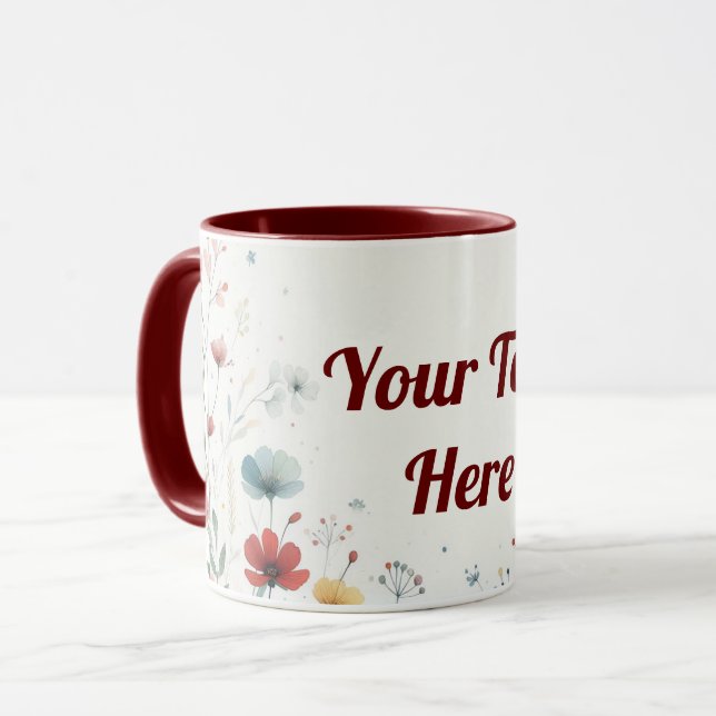 Mug Blossom dans le style : personnalisable (Devant gauche)