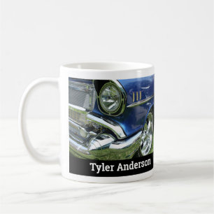 Mug Blue 1957 Chevy Vintage Car Photo, DIY Nom