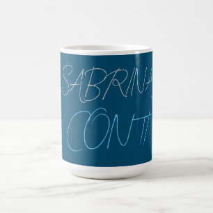Mug Blue Ajouter Nom Moderne Minimaliste Plain