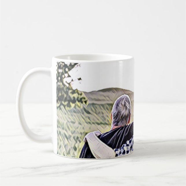 Mug Blue best grandpa ever the times (Gauche)