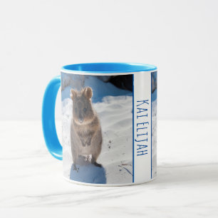 Mug Blue Boys Kids Quokka Beach Personnalisé