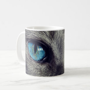 Mug Blue Cat Eyes Café Mag