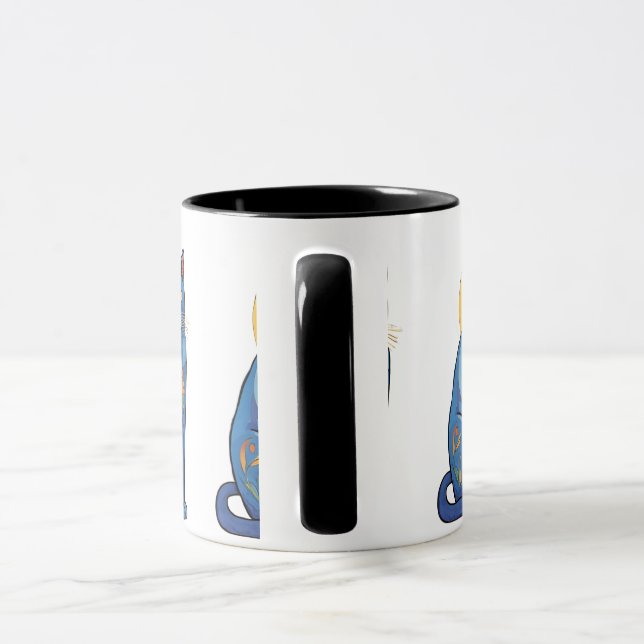 Mug Blue Cat Sunrise (Poignée)