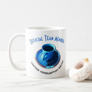 Mug Blue Cup Saucer Coffee Amateurs de café Texte Mod