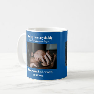 Mug Blue Custom papa Photo Première Fête des pères