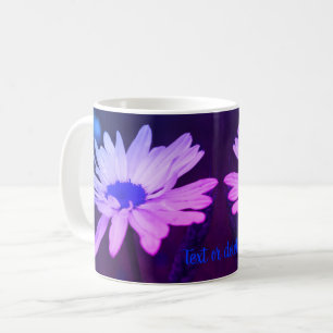 Mug Blue Daisy Centre Floral Art Personnalisé