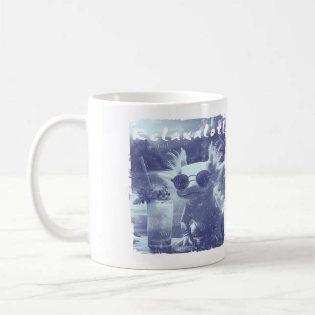 Mug Blue Distressed Relaxalotl Axolotl (Gauche)