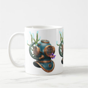 Mug Blue Diving Helmet Character with Starfish