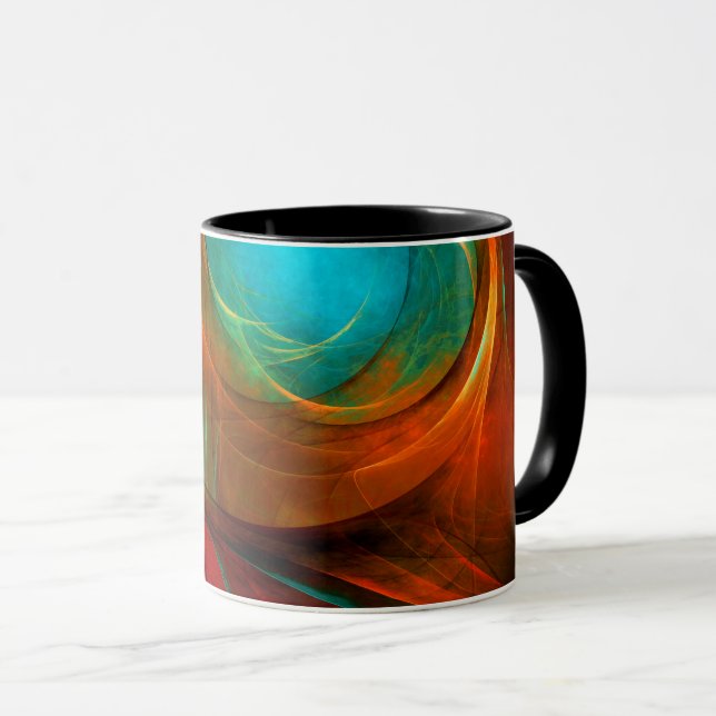 Mug Blue Eye Moderne Abstrait Art Cool Motif #16 (Devant droit)