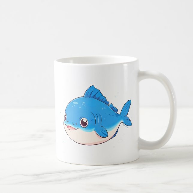 Mug Blue Fish Drawing (Droite)