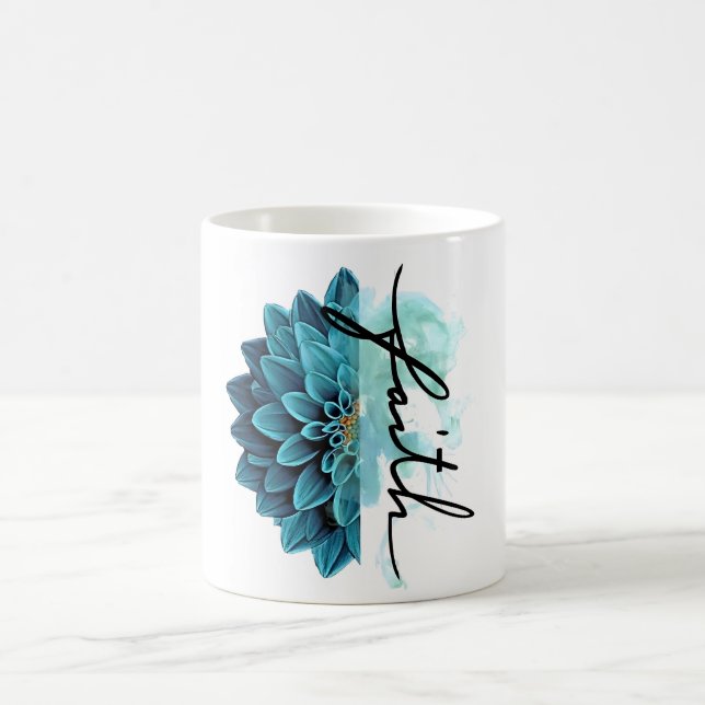 Mug Blue Floral Faith (Centre)