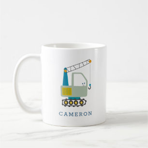 Mug Blue Forklift Truck Art Nom personnalisé
