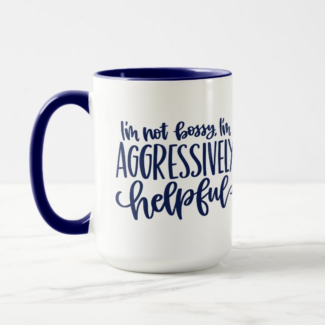 Mug Blue Funny Pas Bossy (Gauche)
