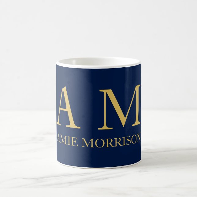Mug Blue Gold Colours Professionnel Lettres initiales  (Centre)