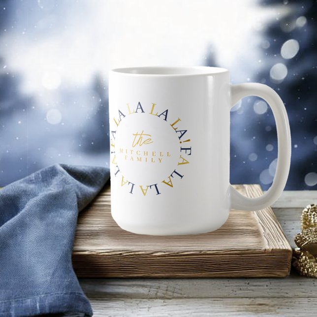Mug Blue Gold Fa Noël La La ID1009 (Créateur téléchargé)