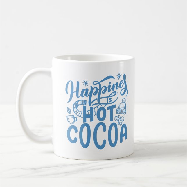 Mug Blue Happiness est un cacao chaud (Gauche)