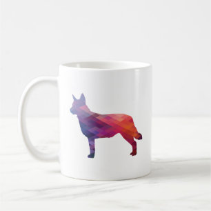 Mug Blue Heeler Chien race Silhouette Geo Purple