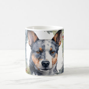 Mug Blue Heeler Christmas Wreath Festive Pup