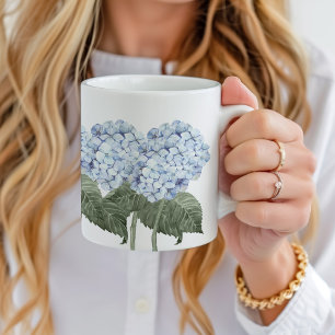Mug Blue Hydrangea Bloom Hamptons céramique