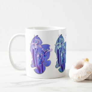 Mug Blue Iris Floral Art Personnalisé