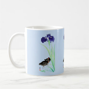 Mug Blue Irises and Moorhens par Ohara Koson