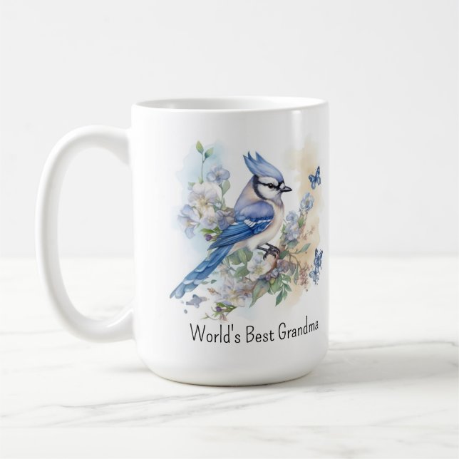 Mug Blue Jay Bird Spring Nature Faune Grand-mère (Gauche)