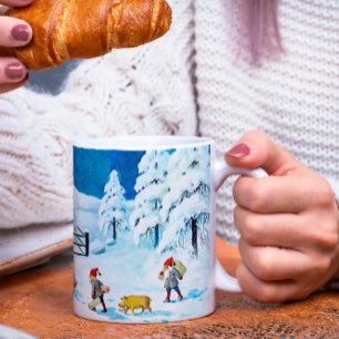 Mug Blue Jenny Nyström Gnome Vintage Noël suédois