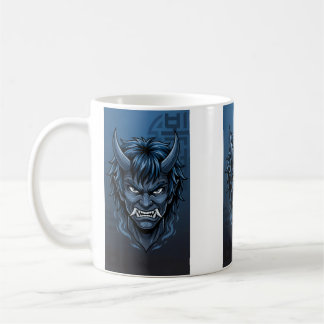 Mug Blue Korean Dokkaebi Oni Mask - Asian Folklore Dem