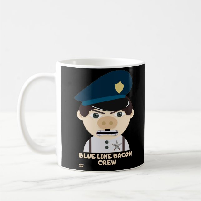 Mug "BLUE LINE BACON CREW" drôle de police (Gauche)