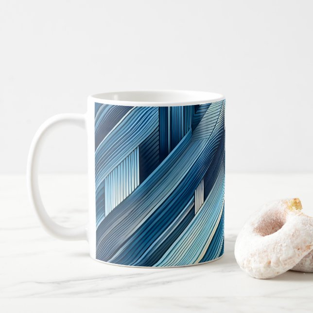 Mug Blue Lines Of Motion (Avec donut)