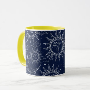 Mug Blue Magic Vintage Celestial Sun Moon Stars