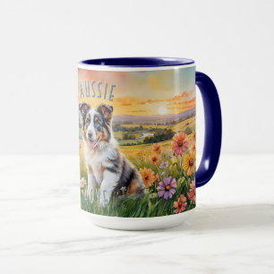 Mug Blue merle australian Shepherd Puppy
