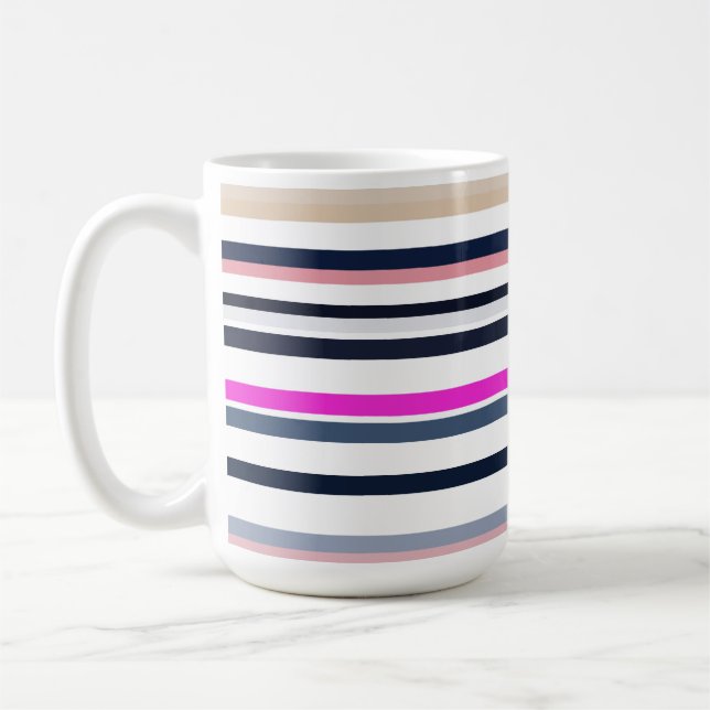 Mug Blue Pink and Sand Stripes (Gauche)