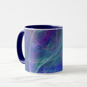 Mug Blue Purple Turquoise Airy Abstraction
