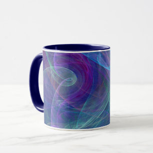 Mug Blue Purple Turquoise Airy Abstraction