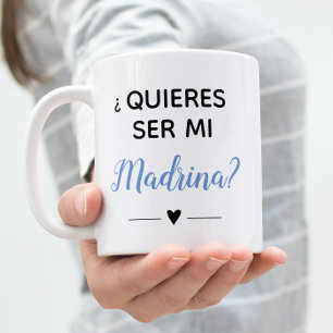 Mug Blue Quieres Ser Mi Madrina Godmère Proposition