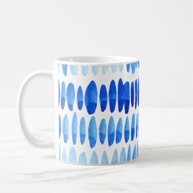 Mug Blue Raindrops : Aquarelle sans couleur Abstrait (Gauche)