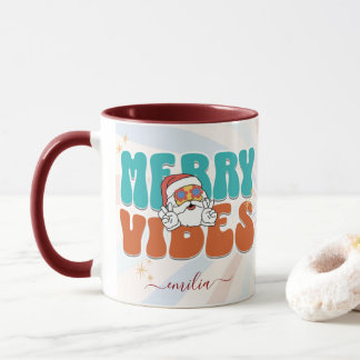 Mug Blue Retro les années 70 Thème Merveilleuse Vibes 