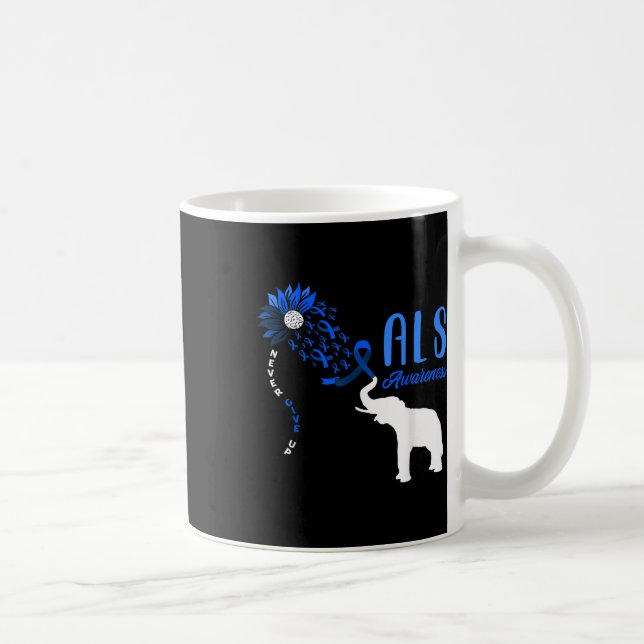 Mug Blue Ribbon Elephant Als Guerrier Support égalemen (Droite)